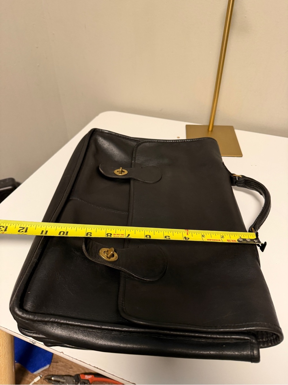 Vintage Coac Leather Briefcase with 2 Front Pocket - Picture 16 of 16
